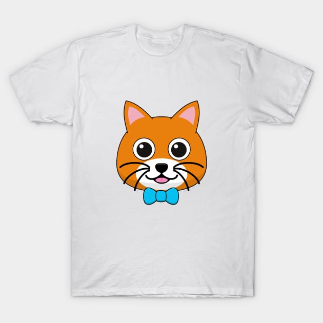 Cute Happy Ginger Cat with Papillon T-Shirt by BirdAtWork